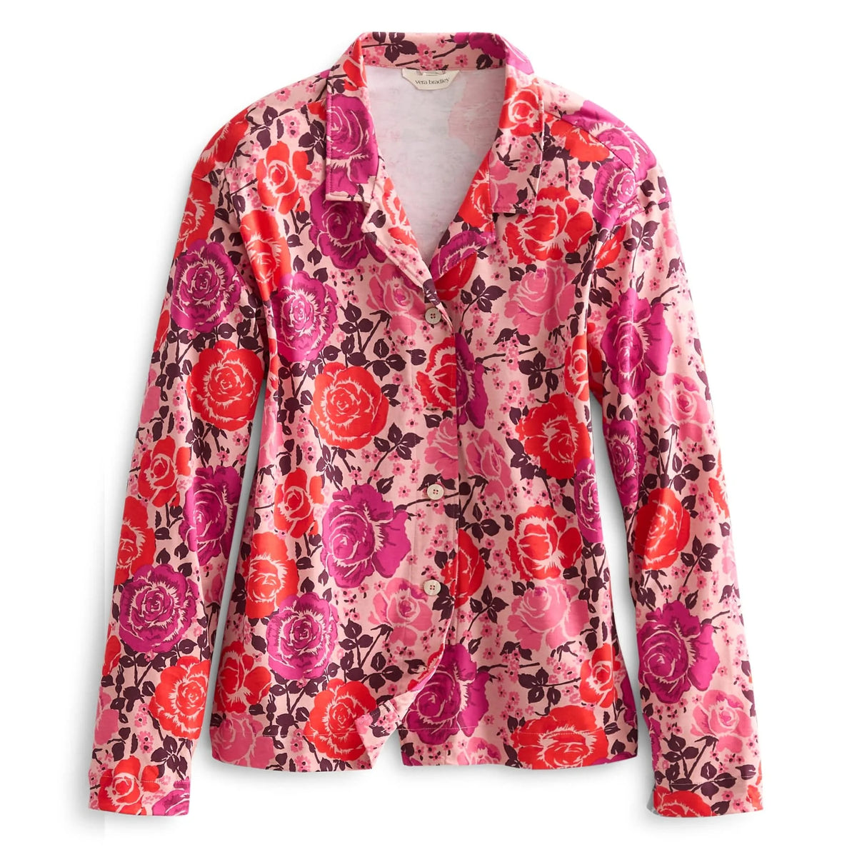 Long-Sleeved Button-Down Pajama Top